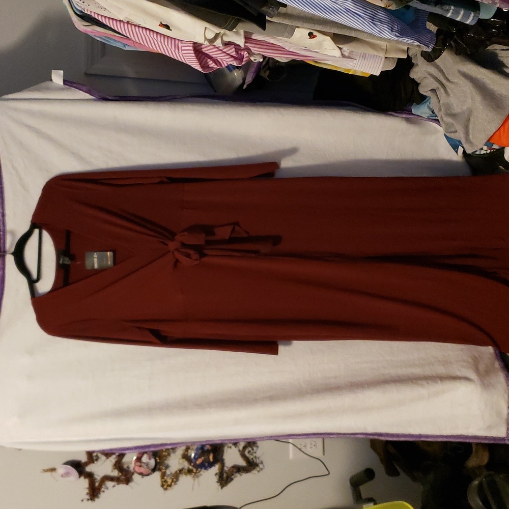 Forever 21 Magenta V-Neck Dress